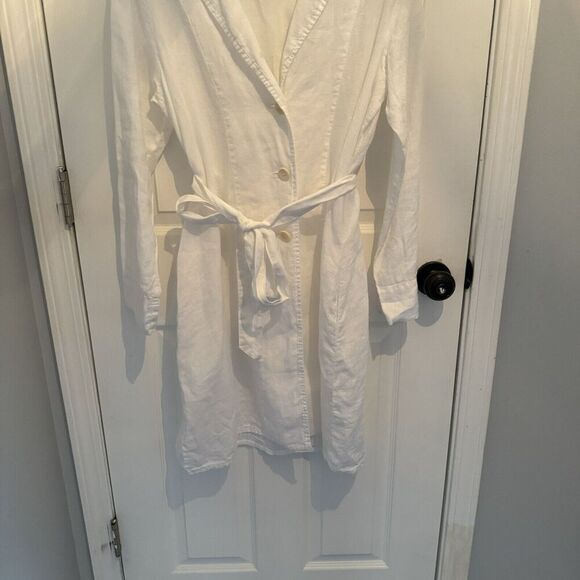 FLAX LINEN Designs Favorite Jacket Dress P &  S-M WHITE - Picture 3 of 10